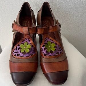 L Artiste Spring Elegant Brown and Purple Women's Shoes